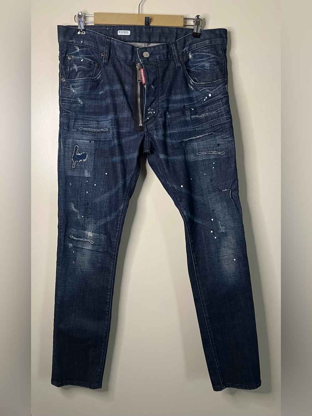 Dsquared2 Skater Jean Distressed Paint Splatter Blue Jeans Size 52 Fit 36x30